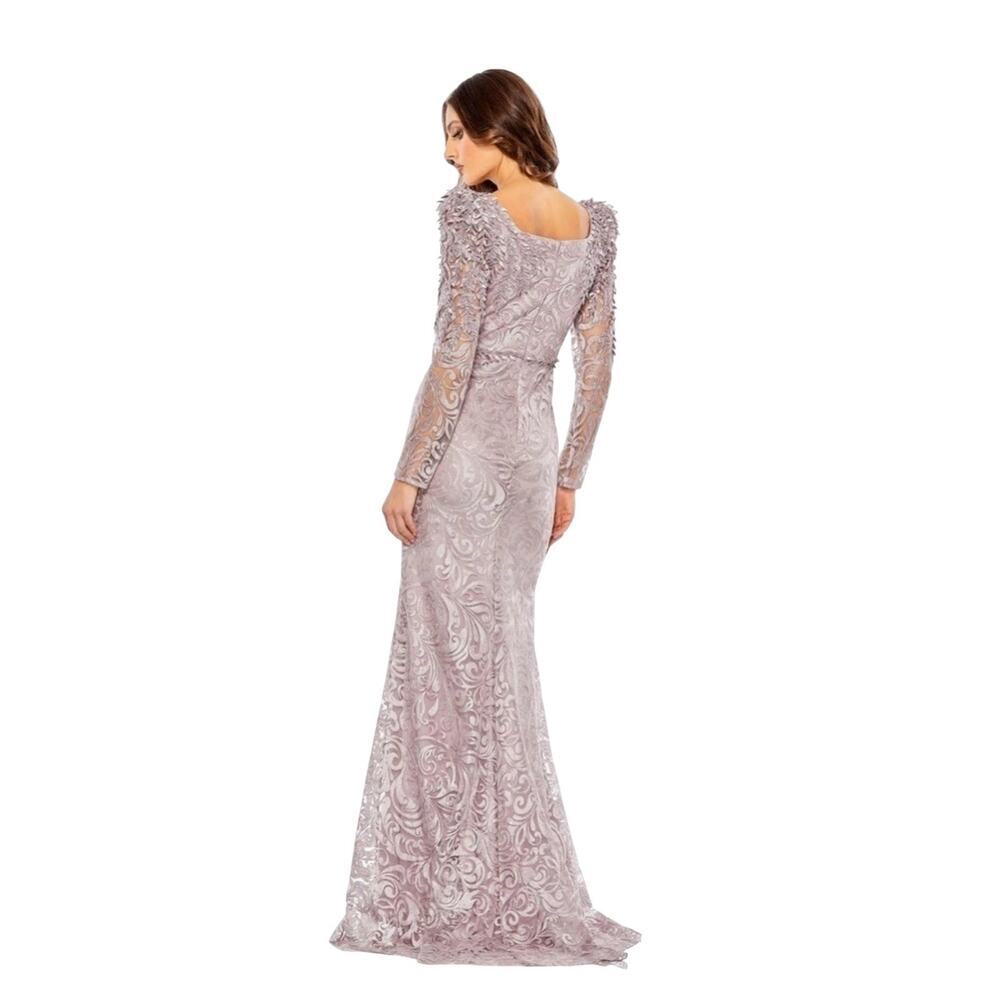Mac Duggal 11187 Embroidered Applique Shoulder Detail Trumpet Gown Size 6 $698 - Picture 3 of 8